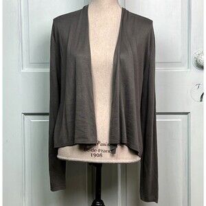 New SPLENDID Sami Tie Open Front Cardigan CashBlend Lightweight Gray Sz Med